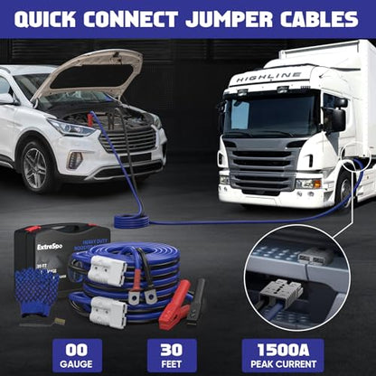 2 0 Gauge 30 FT Heavy Duty Jumper Cables