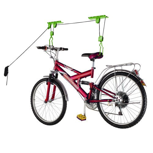 Bike Hanger Overhead Pulley System with 100lbs Capacity for Bicycles and Ladders