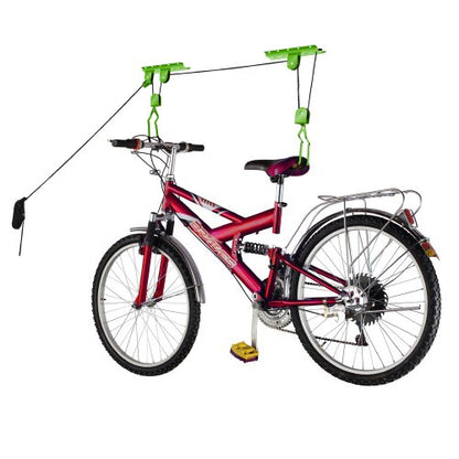 Bike Hanger Overhead Pulley System with 100lbs Capacity for Bicycles and Ladders