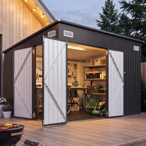 8'x10' Lean to Shed Metal Storage Shed with Floor