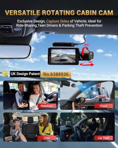 2.5K+1K Dual Dash Cam Front and Inside with GPS WiFi