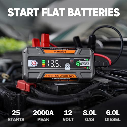 J400 Portable Jump Starter for Upto 8.0L Gas & 6.0L Diesel Engines