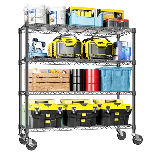 4 Tier Adjustable Heavy Duty Metal Storage Shelving Unit (4 Count)