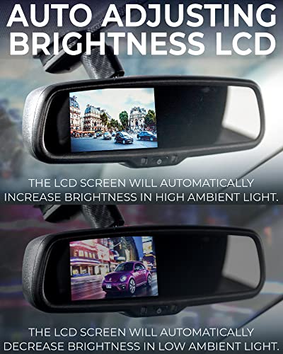 10.5" OEM Rear View Mirror with 4.3" LCD Screen + Dimming + Compass & Temperature