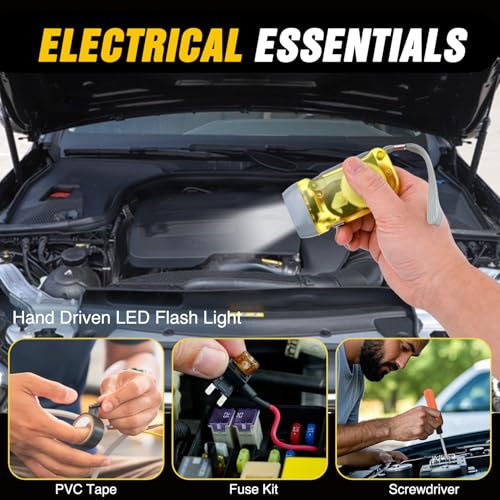 Car Roadside Emergency Kit with Jumper Cables Tow Rope
