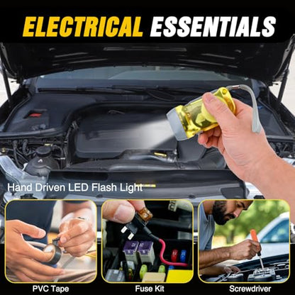 Car Roadside Emergency Kit with Jumper Cables Tow Rope