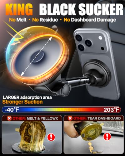 2026 Upgraded for Magsafe Car Mount [80LBS Strongest Suction & Military