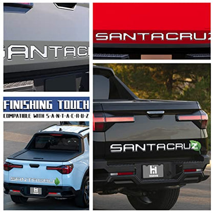 Tailgate Inserts Letters Compatible for 2022 2023 2024 2025 2026 Santa Cruz 3D Raised & Strong Adhesive Decals Letters Rear Emblem Decal Sticker Compatible for Santa Cruz Accessories