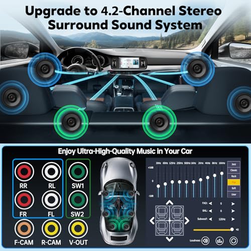 QLED Screen Upgrade] 7" Double Din Car Stereo with Wireless Apple CarPlay and Android Auto
