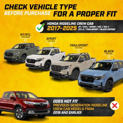 JustFit™ 3D Custom Fit Floor Mats for Honda Ridgeline 2017