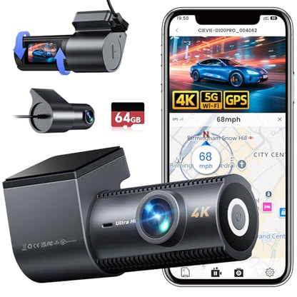 4K Dash Cam Front and Rear