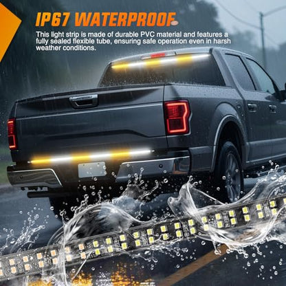 48 Inch 288 LED Tailgate Strobe Light Strip Amber White