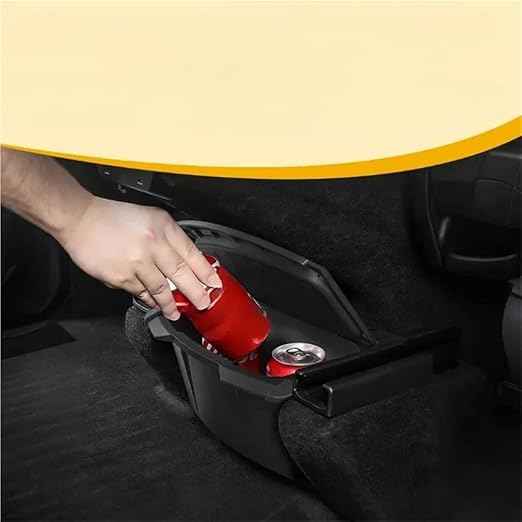 Rear Center Console Organizer Compatble for Tesla Model Y Juniper 2025 2026 Trash Can with Anti-Slip Lid Cover Backseat Storage Box