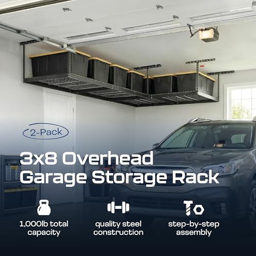 MonsterRax 2 Pack 3x8 Overhead Garage Storage Rack (2 Count)