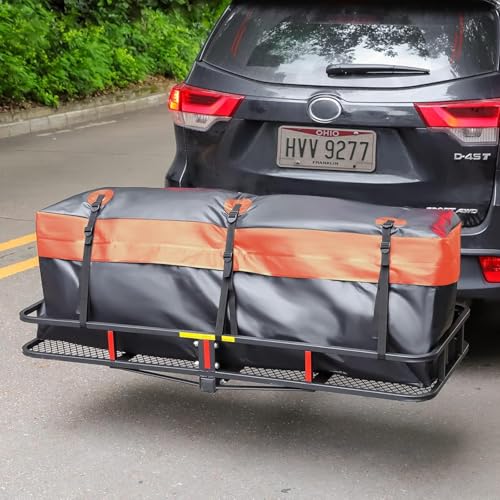 Folding Hitch Mount Cargo Carrier 60" x 20" x 6"