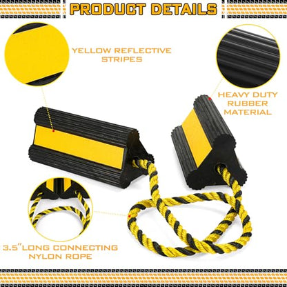4 Pair Heavy Duty Wheel Chocks for RV Trailer (8 Count)