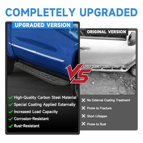 6'' Heavy Duty Carbon Steel Running Boards Side Steps Nerf Bars for 2019