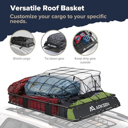 64" x 39" x 6" Roof Rack Basket with Extension&Waterproof Bag