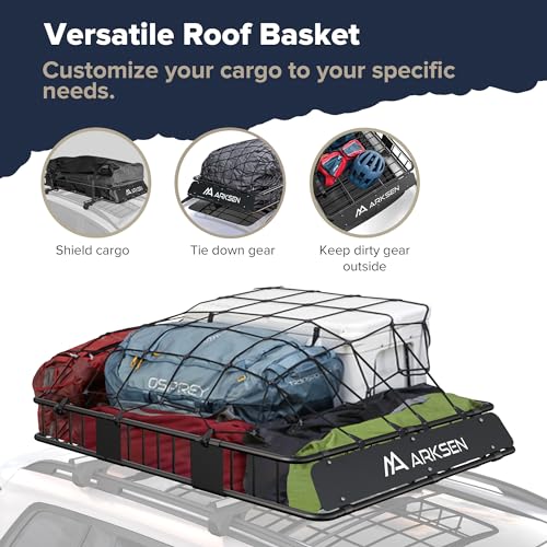64" x 39" x 6" Roof Rack Basket with Extension&Net