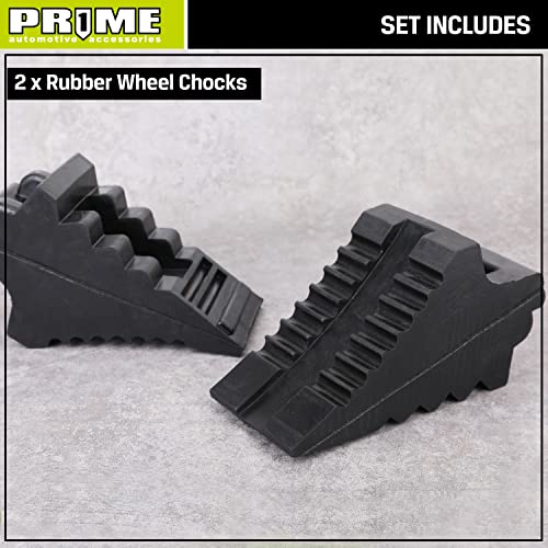 PR1ME Heavy Duty Rubber Wheel Chocks
