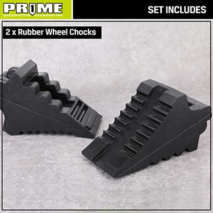 PR1ME Heavy Duty Rubber Wheel Chocks