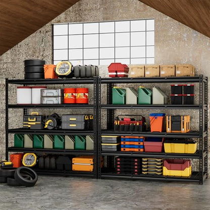 5 Tier 60”W x 20”D x 78”H Heavy Duty Metal Garage Shelving Units 3300LBS Metal Storage Rack Adjustable Industrial Storage Shelves 60 Inch Shelf