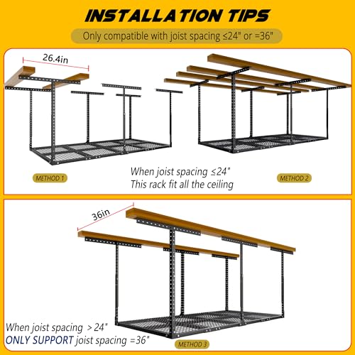 3 x 8FT Overhead Garage Storage Rack
