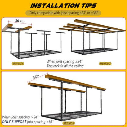 3 x 8FT Overhead Garage Storage Rack
