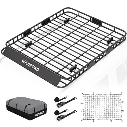 Rooftop Cargo Carrier Combo Roof Rack Cargo Basket 65" x 50" x 4"