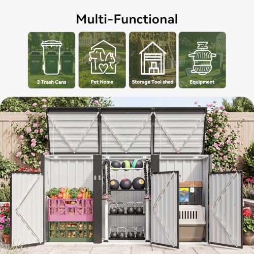 Outdoor Trash Can Storage Shed