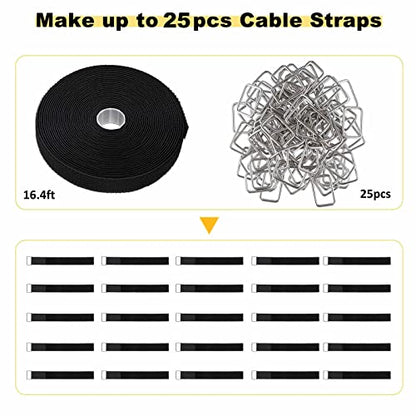 1"x16ft Hook and Loop Straps with 25 Metal Buckles (16 Foot)