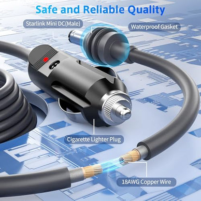 Starlink Mini Cable 12V 24V Car Adapter 10FT