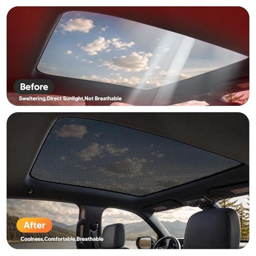 Sunroof Sun Shade for Chevrolet Silverado EV 2024 2025 2026 Breathable Mesh Car Roof Cover Quick Install UV Sun Protection Auto Foldable Moonroof Accessories