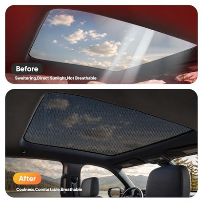 Sunroof Sun Shade for Chevrolet Silverado EV 2024 2025 2026 Breathable Mesh Car Roof Cover Quick Install UV Sun Protection Auto Foldable Moonroof Accessories