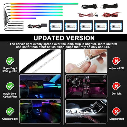Dreamcolor Acrylic Interior Car LED Strip Light with Wireless APP