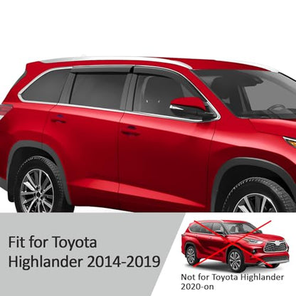 Tape on Extra Durable Rain Guards for Toyota Highlander 2014