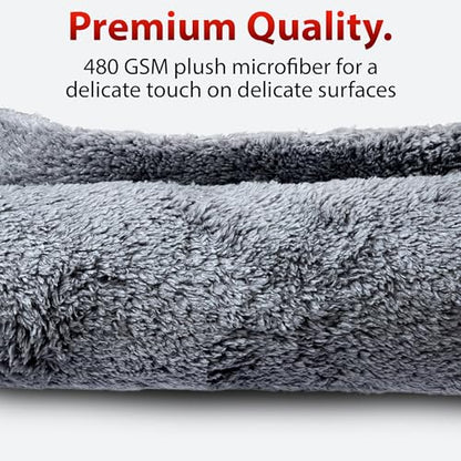 Adam's Borderless Grey Microfiber Towel (6 Count)