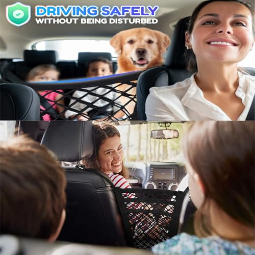 Dog Car Net Barrier with Mesh Organizer
