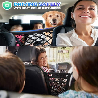 Dog Car Net Barrier with Mesh Organizer