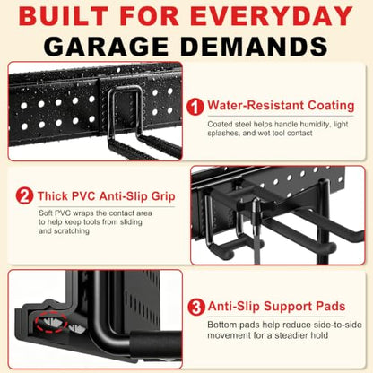 Garage Tool Organizer Wall Mount 49.5 inches with 10 Adjustable Heavy