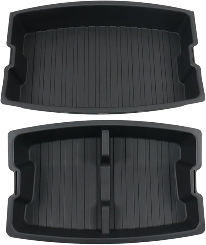 Compatible For Tesla Model 3 2024 Double-Layer Rear Front Trunk Storage Box Frunk Organizer Cargo Protective Tray Car Accessories(Rear Double Layer)