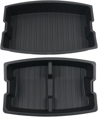 Compatible For Tesla Model 3 2024 Double-Layer Rear Front Trunk Storage Box Frunk Organizer Cargo Protective Tray Car Accessories(Rear Double Layer)