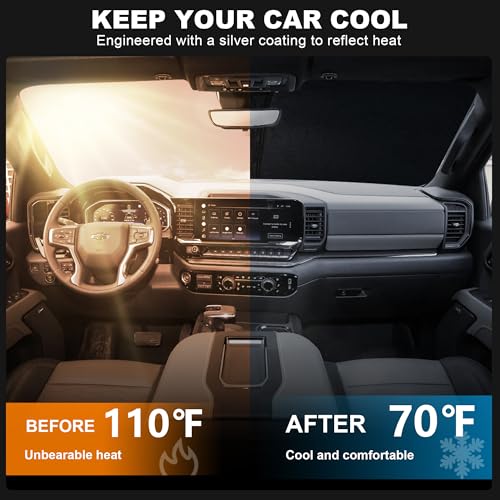 Foldable Front Windshield Sunshade fits Chevrolet Silverado 1500 2019