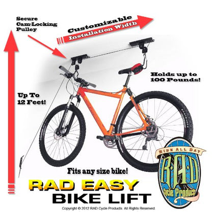 RAD Sportz Bicycle Hoist Quality Garage Storage Bike Lift with 100 lb Capacity Even Works as Ladder Lift Premium Quality