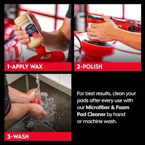 12215 6.5 in Red Foam Waxing Pads (6 Count)