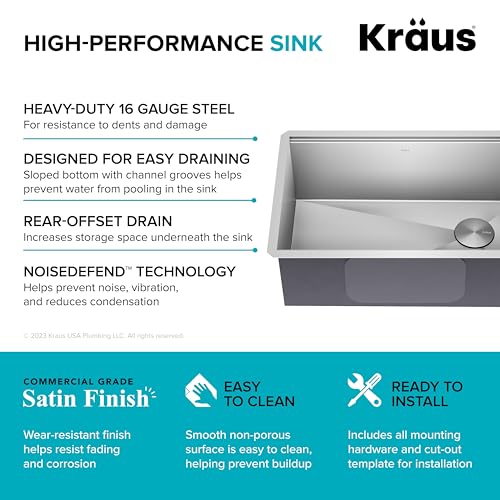 Stainless Steel 28 in Undermount Kitchen Sink KWU110