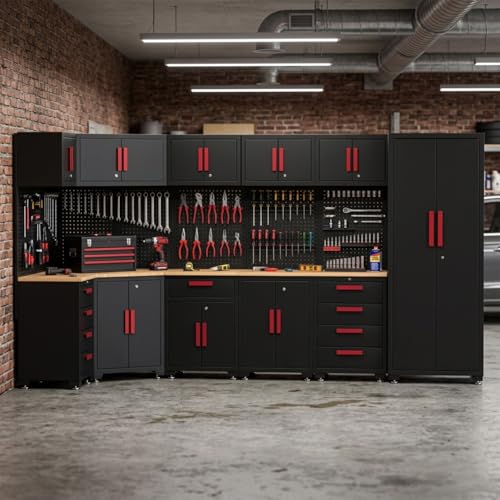 18 Piece Corner Garage Storage Cabinet System (18 Count)