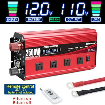 2500W Power Inverter 12V to 110V