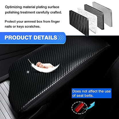Center Console Cover for Hyundai Sonata 2020 2021 2022 2023 Accessories Carbon Fiber Armrest Cover Anti