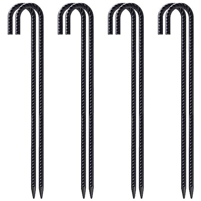 Rebar Stakes 24 Inch J Hook Heavy Duty (8 Count)